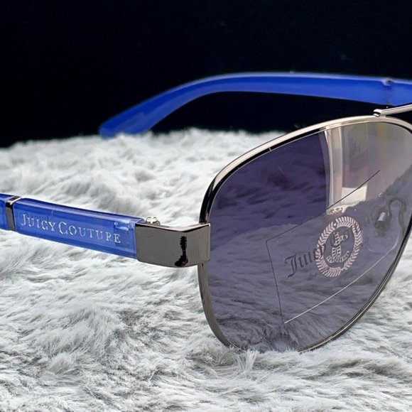 Juicy Couture Sunglass. Gunmetal / blue arms NWT. - Picture 2 of 8